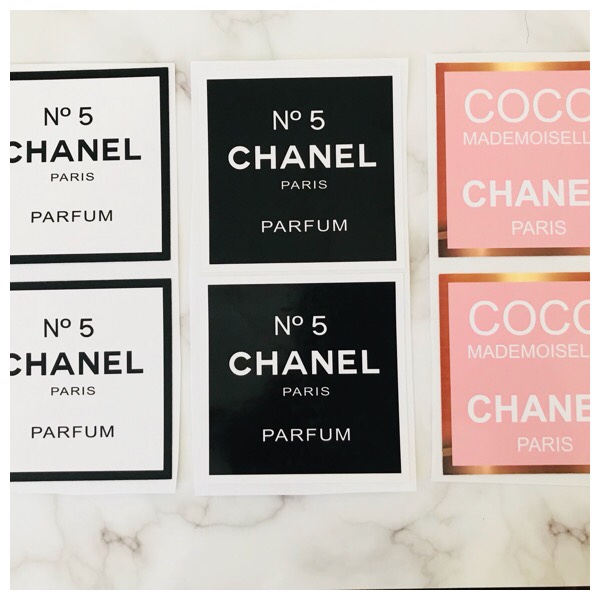chanel stickers for party bags